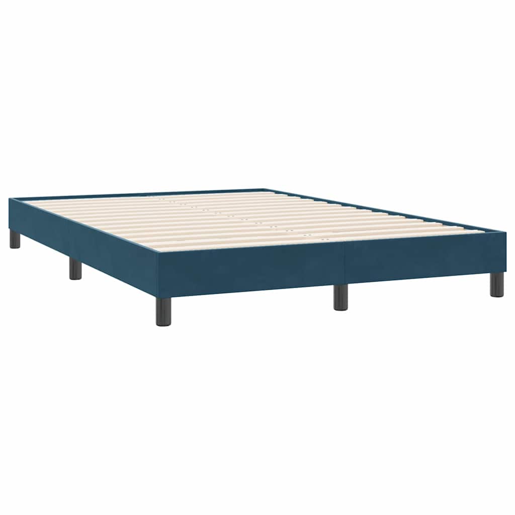vidaXL Box Spring κρεβάτι χωρίς στρώμα σκούρο μπλε 140x220cm Βελούδινο