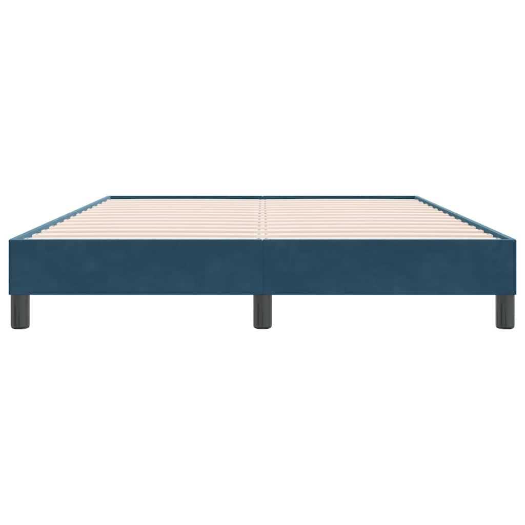 vidaXL Box Spring κρεβάτι χωρίς στρώμα σκούρο μπλε 140x220cm Βελούδινο
