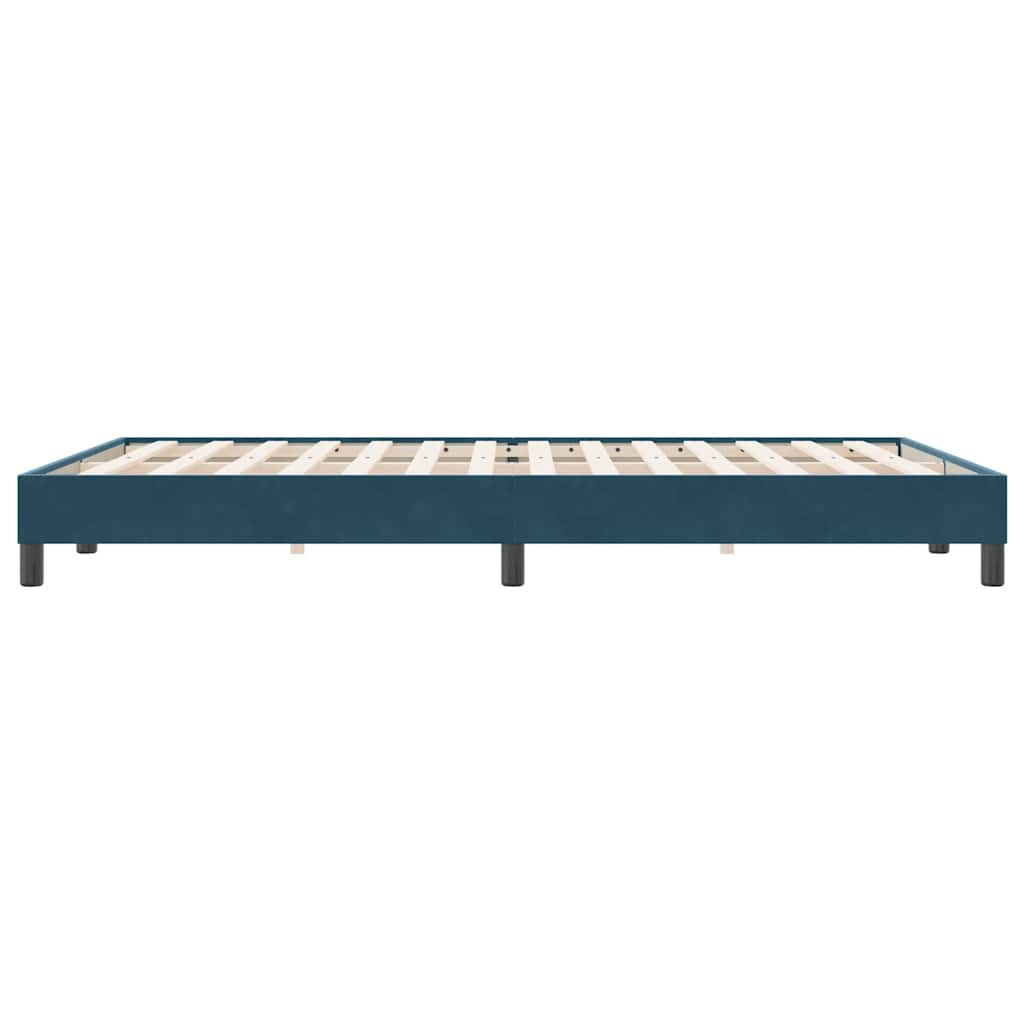 vidaXL Box Spring κρεβάτι χωρίς στρώμα σκούρο μπλε 140x220cm Βελούδινο