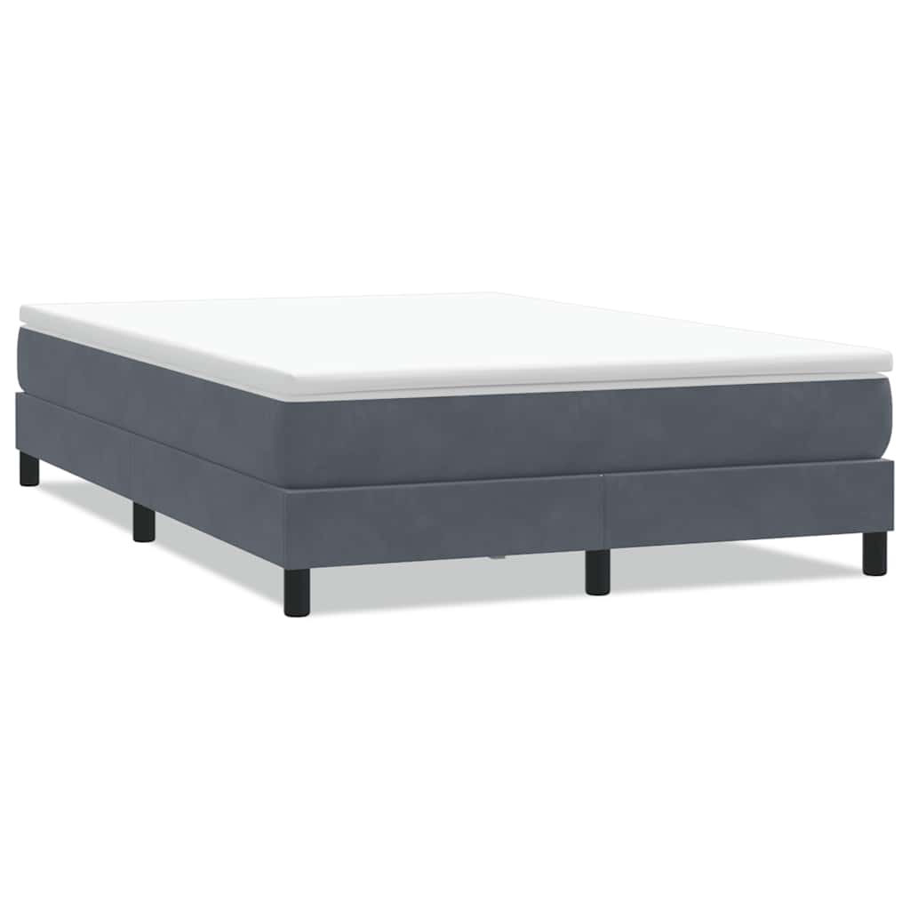 vidaXL Box Spring Κρεβάτι χωρίς στρώμα Σκούρο γκρι 160x220cm Βελούδινο