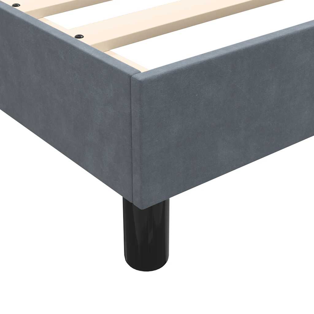 vidaXL Box Spring Κρεβάτι χωρίς στρώμα Σκούρο γκρι 160x220cm Βελούδινο