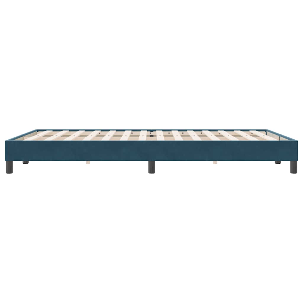 vidaXL Box Spring κρεβάτι χωρίς στρώμα σκούρο μπλε 160x220cm Βελούδινο