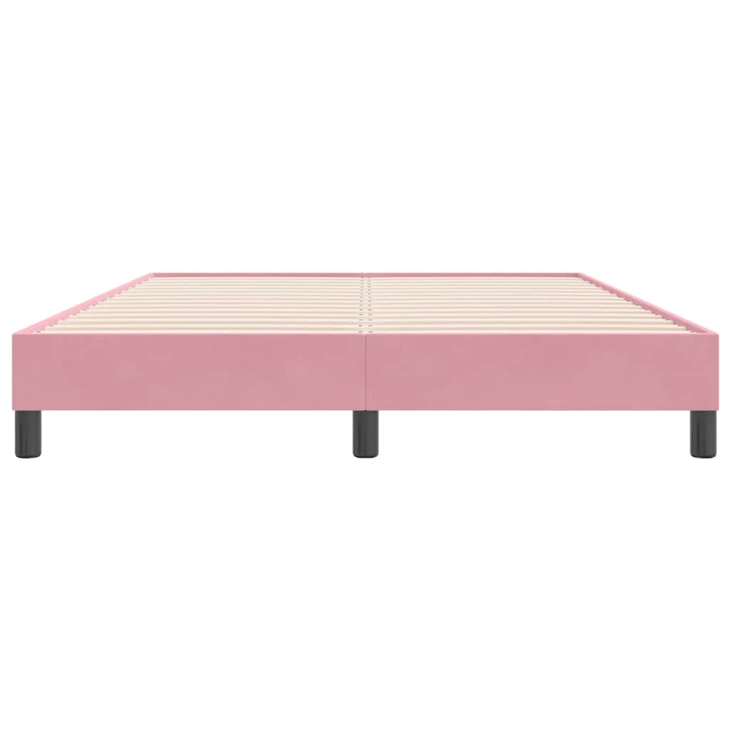 vidaXL Box Spring κρεβάτι χωρίς στρώμα ροζ 160x220 cm Βελούδινο