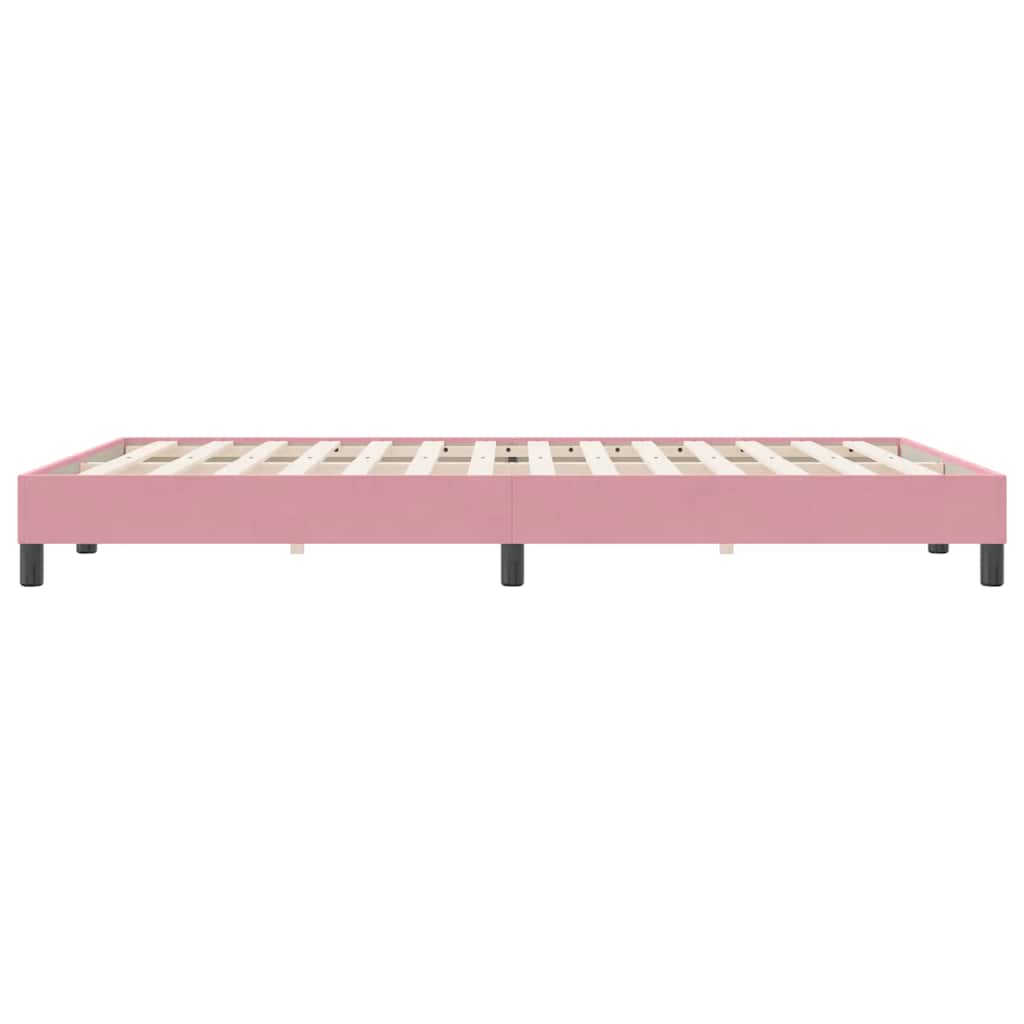 vidaXL Box Spring κρεβάτι χωρίς στρώμα ροζ 160x220 cm Βελούδινο