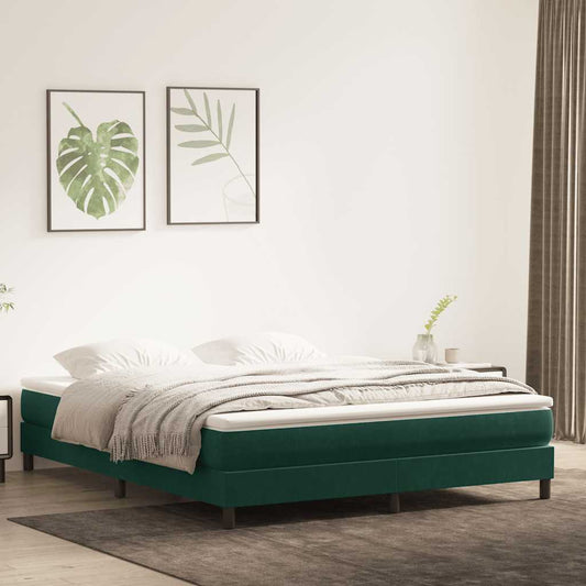 vidaXL Box Spring Κρεβάτι χωρίς στρώμα Σκούρο πράσινο 180x220 cm