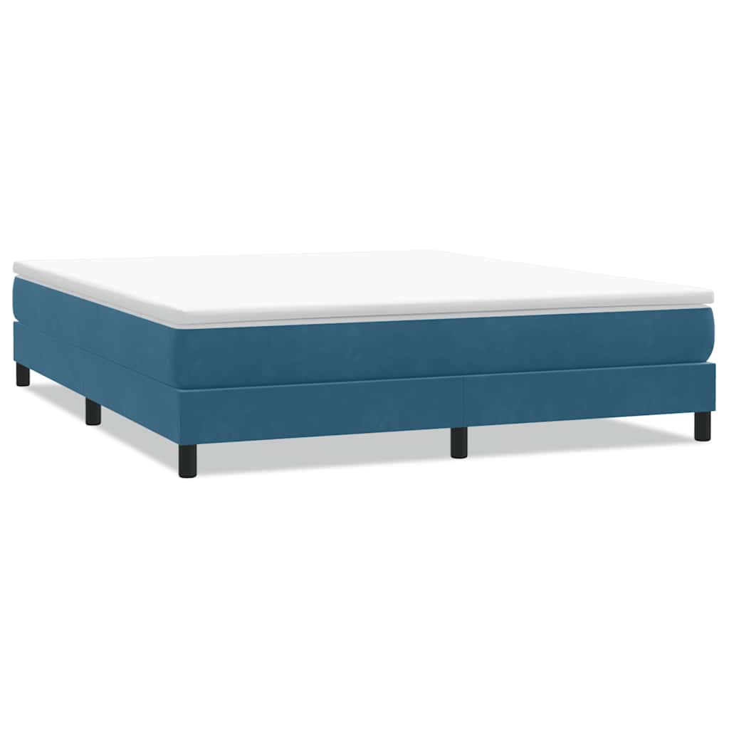 vidaXL Box Spring Κρεβάτι χωρίς στρώμα Σκούρο μπλε 180x220cm Βελούδινο