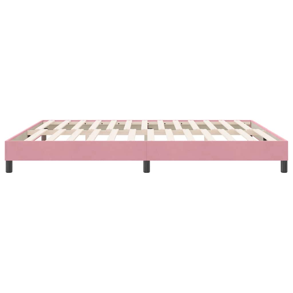 vidaXL Box Spring κρεβάτι χωρίς στρώμα ροζ 180x220 cm Βελούδινο