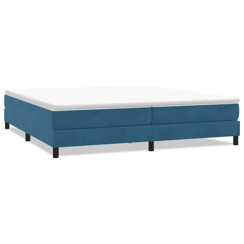vidaXL Box Spring Κρεβάτι χωρίς στρώμα Σκούρο μπλε 200x220cm Βελούδινο