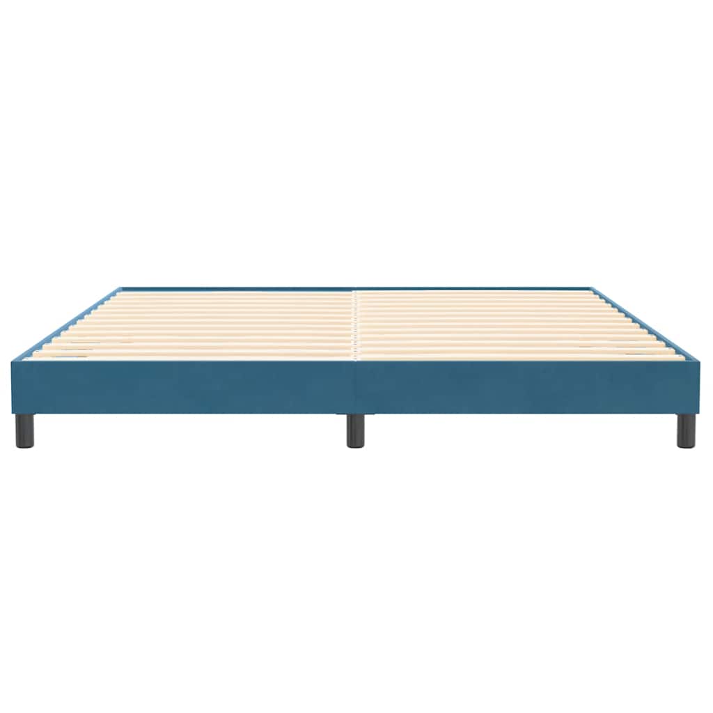 vidaXL Box Spring Κρεβάτι χωρίς στρώμα Σκούρο μπλε 200x220cm Βελούδινο