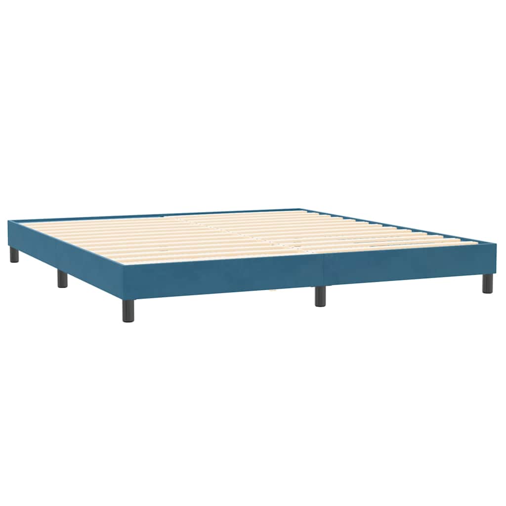 vidaXL Box Spring Κρεβάτι χωρίς στρώμα Σκούρο μπλε 200x220cm Βελούδινο