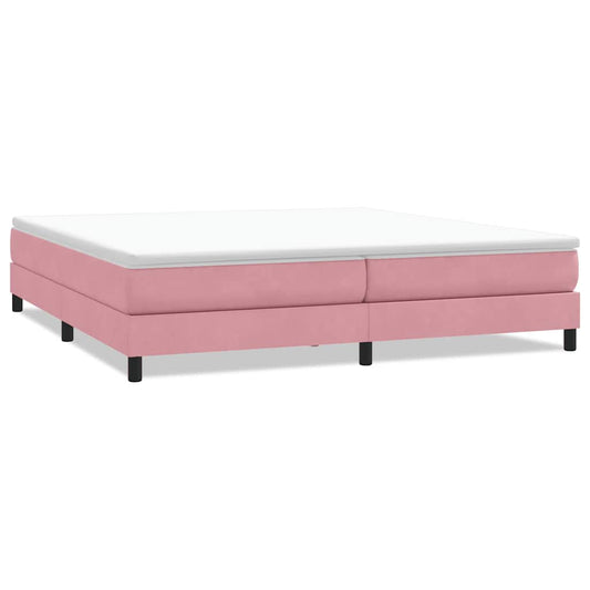 vidaXL Box Spring Κρεβάτι χωρίς στρώμα Ροζ 200x220 cm Βελούδινο