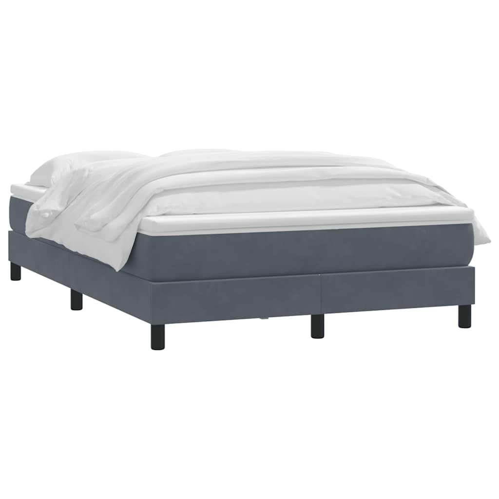 vidaXL Κρεβάτι Boxspring με Στρώμα Σκούρο Γκρι 160x210 εκ. Βελούδινο