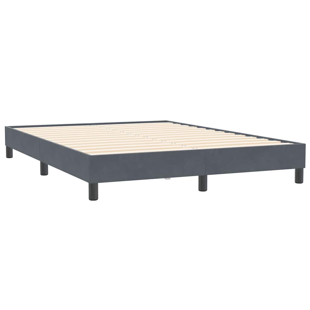 vidaXL Κρεβάτι Boxspring με Στρώμα Σκούρο Γκρι 160x210 εκ. Βελούδινο