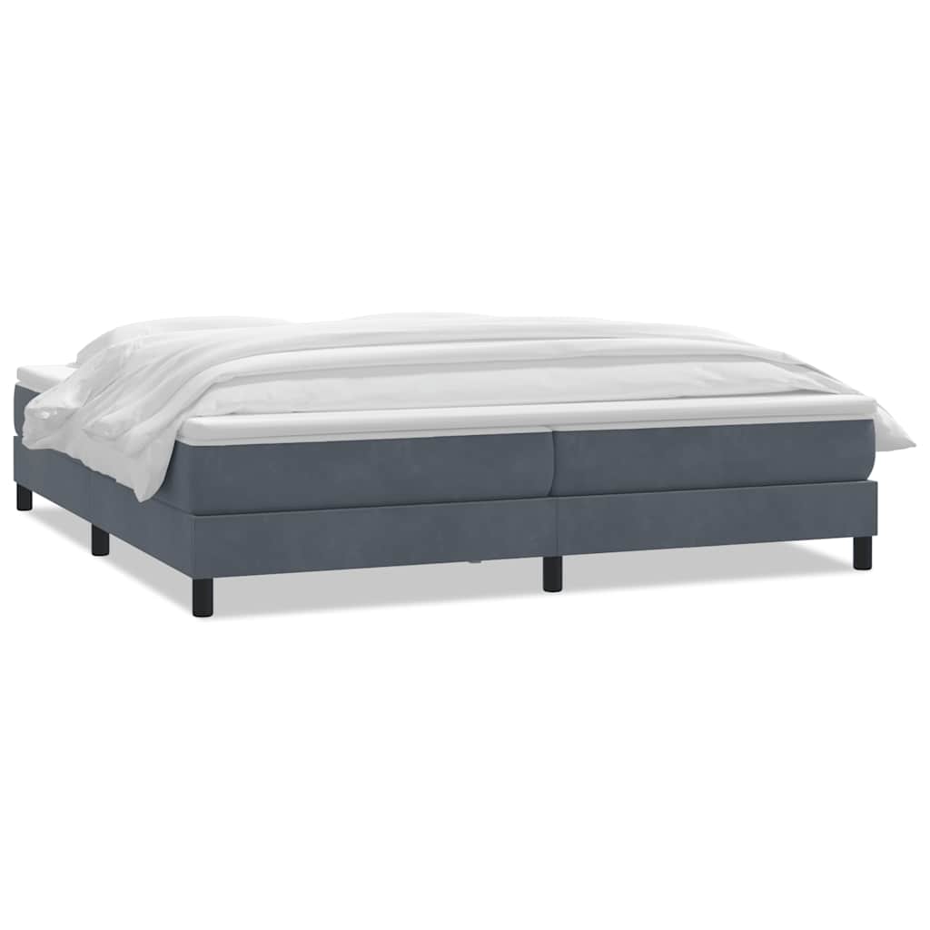 vidaXL Κρεβάτι Boxspring με Στρώμα Σκούρο Γκρι 180x210 εκ. Βελούδινο