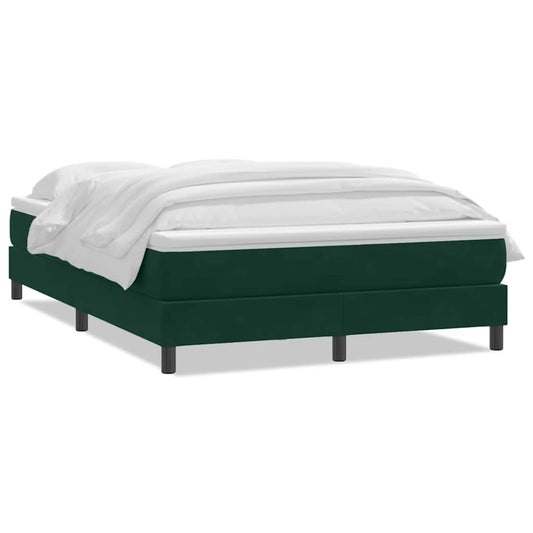 vidaXL Box Spring κρεβάτι με στρώμα σκούρο πράσινο 160x220cm Βελούδινο
