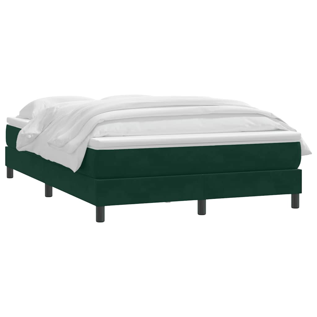 vidaXL Box Spring κρεβάτι με στρώμα σκούρο πράσινο 160x220cm Βελούδινο