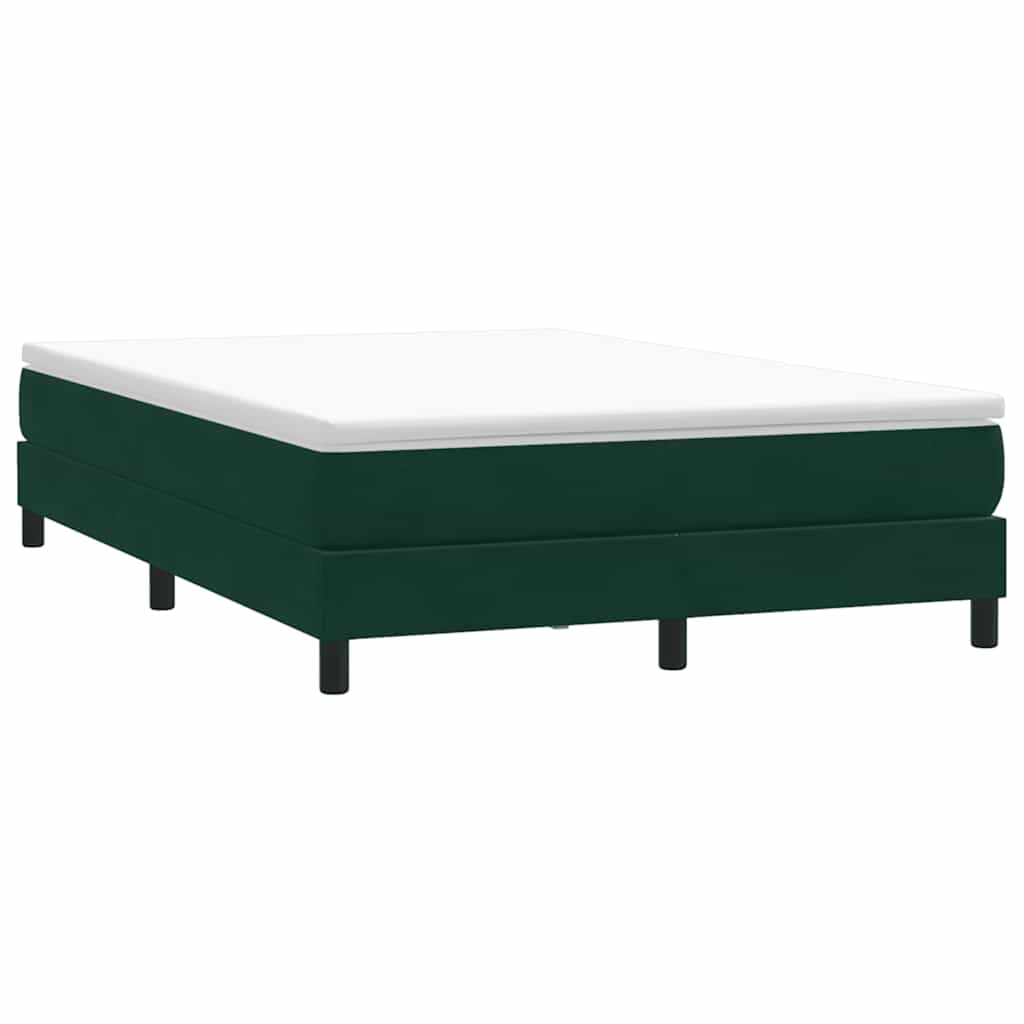 vidaXL Box Spring κρεβάτι με στρώμα σκούρο πράσινο 160x220cm Βελούδινο