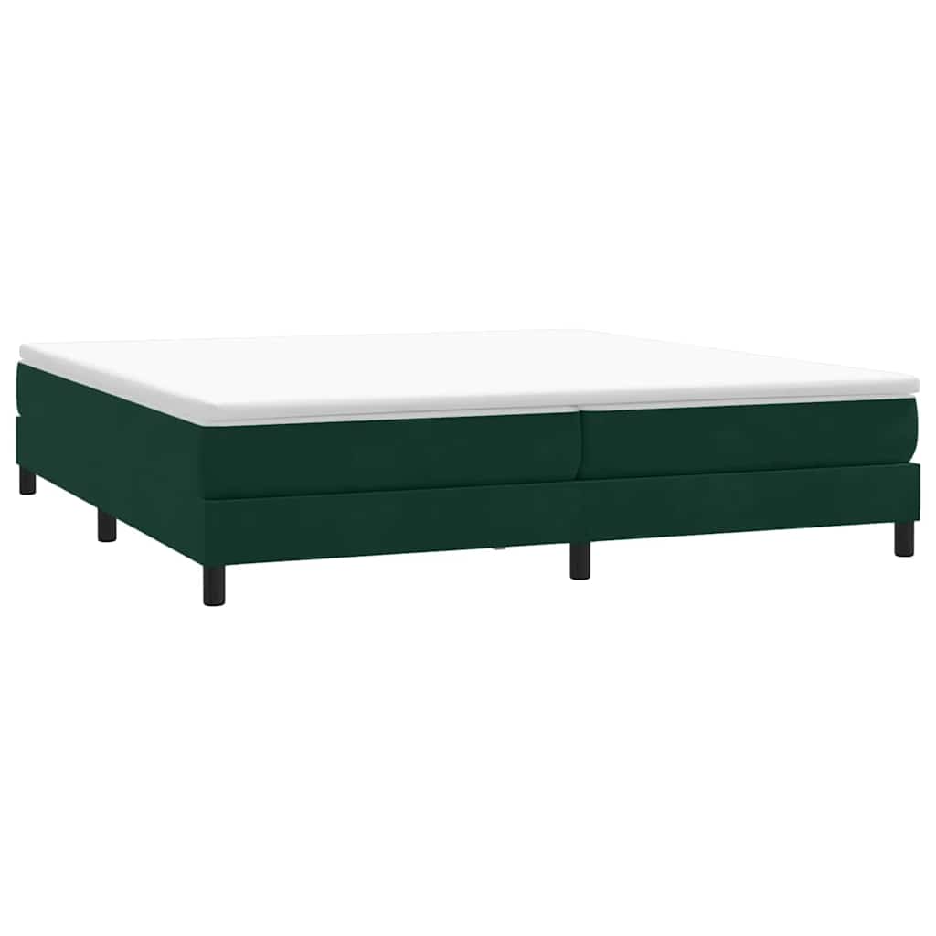 vidaXL Box Spring κρεβάτι με στρώμα σκούρο πράσινο 180x220cm Βελούδινο