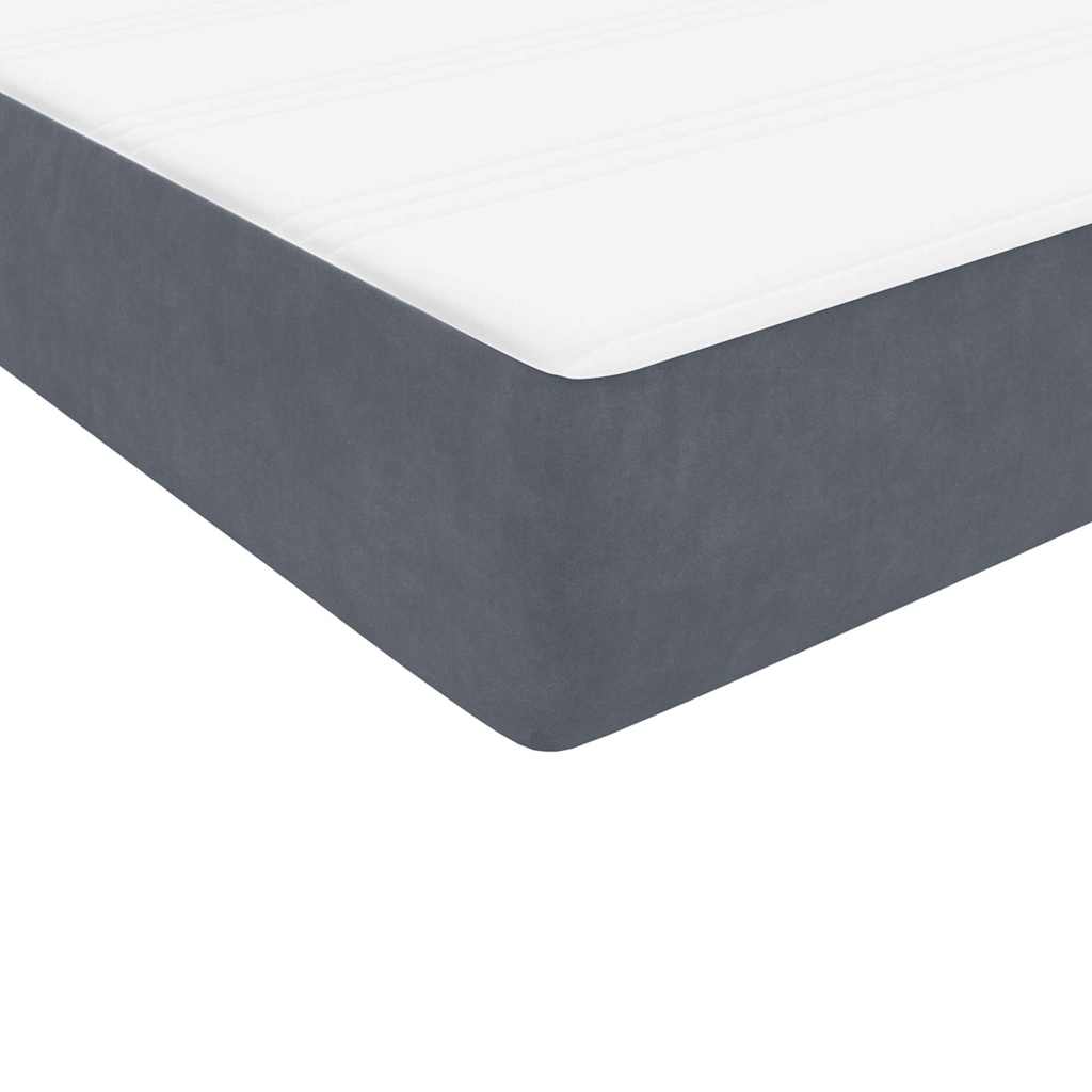 vidaXL Κρεβάτι Boxspring με Στρώμα Σκούρο Γκρι 180x210 εκ. Βελούδινο
