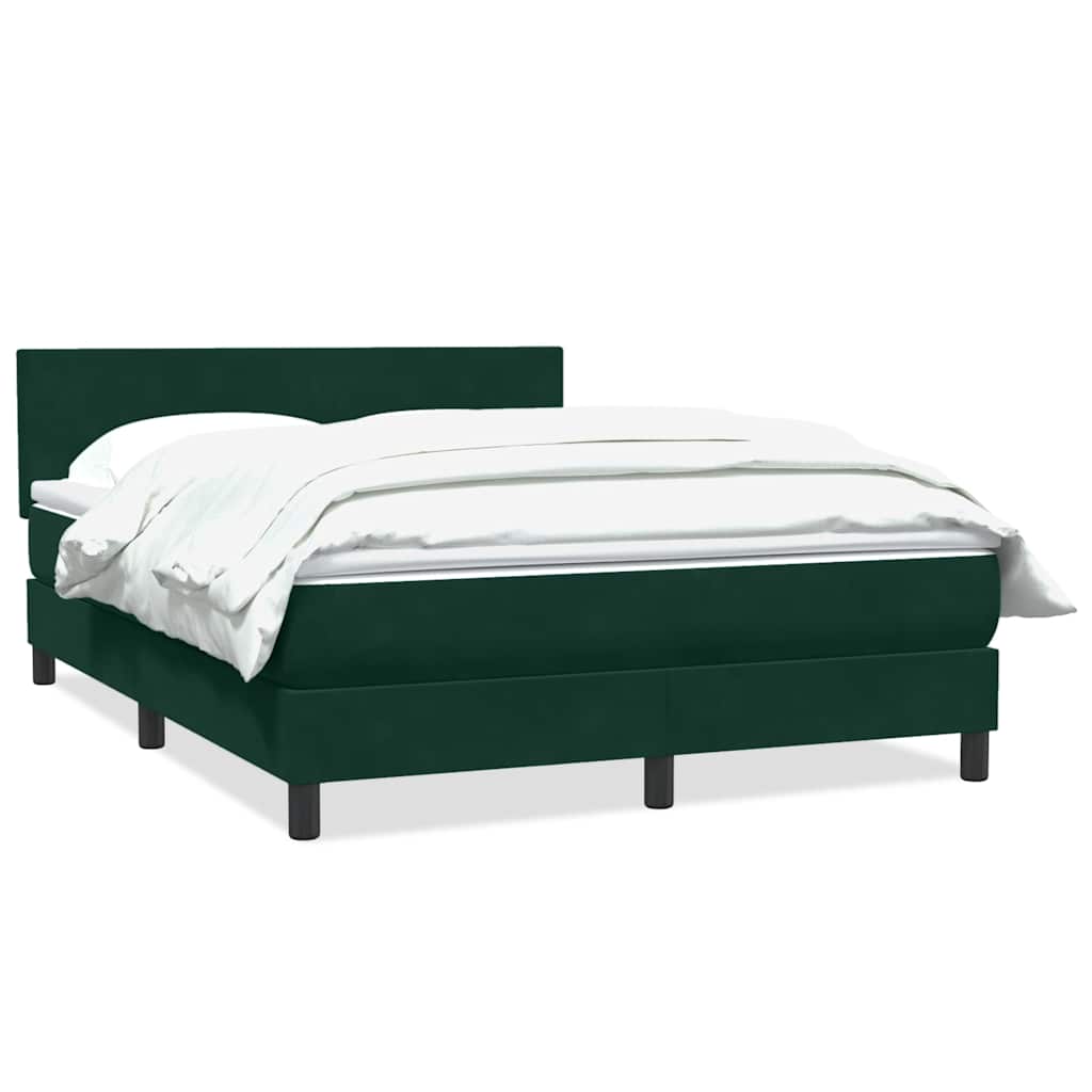 vidaXL Box Spring κρεβάτι με στρώμα σκούρο πράσινο 160x220cm Βελούδινο