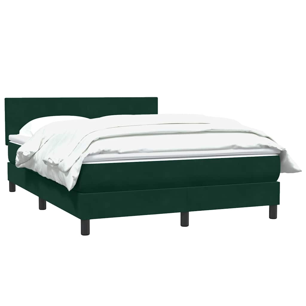 vidaXL Box Spring κρεβάτι με στρώμα σκούρο πράσινο 160x220cm Βελούδινο