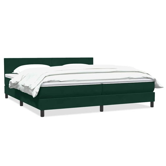 vidaXL Box Spring κρεβάτι με στρώμα σκούρο πράσινο 180x220cm Βελούδινο