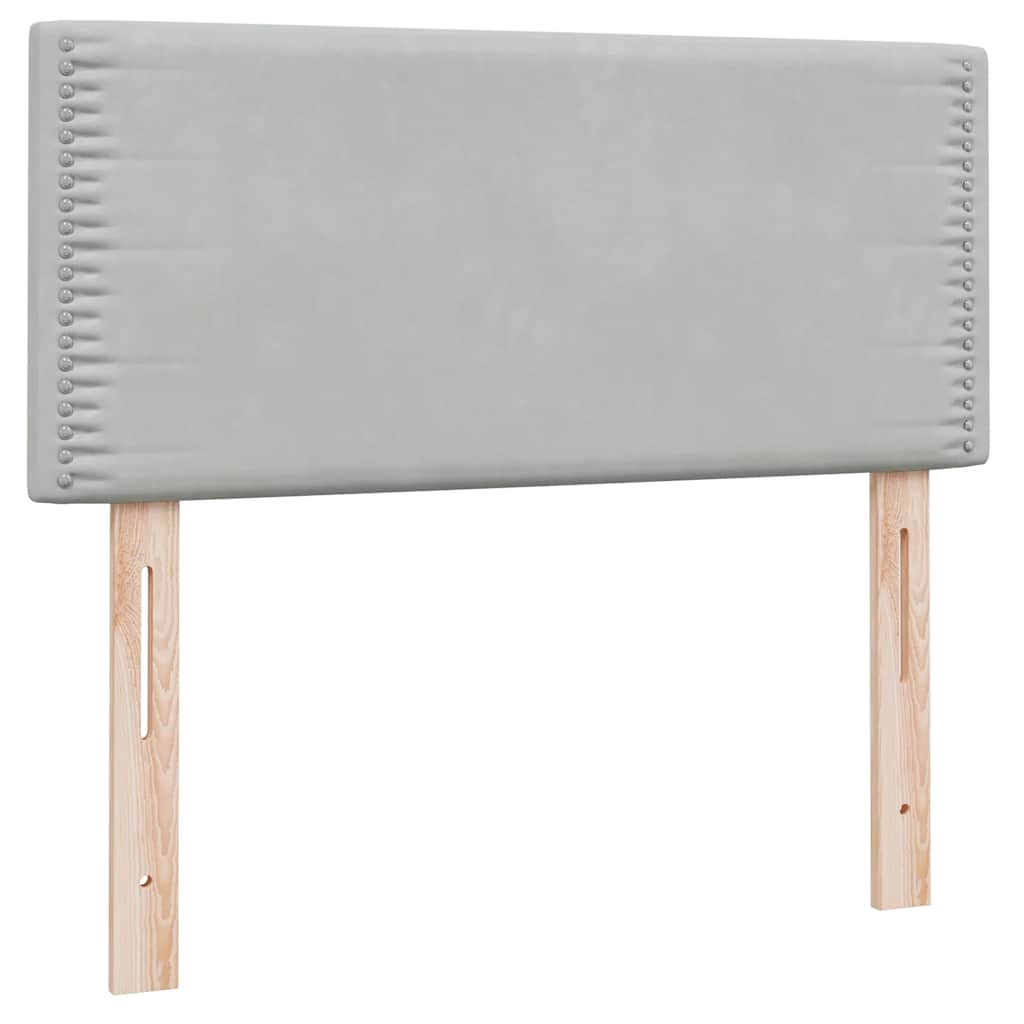 vidaXL Box Spring κρεβάτι με στρώμα ανοιχτό γκρι 80x220 cm Βελούδινο