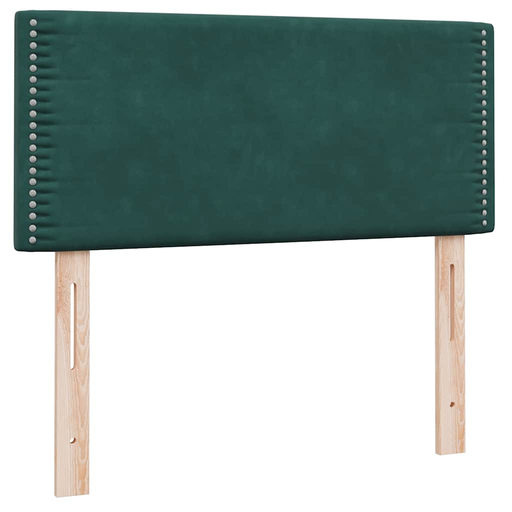 vidaXL Box Spring κρεβάτι με στρώμα σκούρο πράσινο 80x220εκ. Βελούδινο