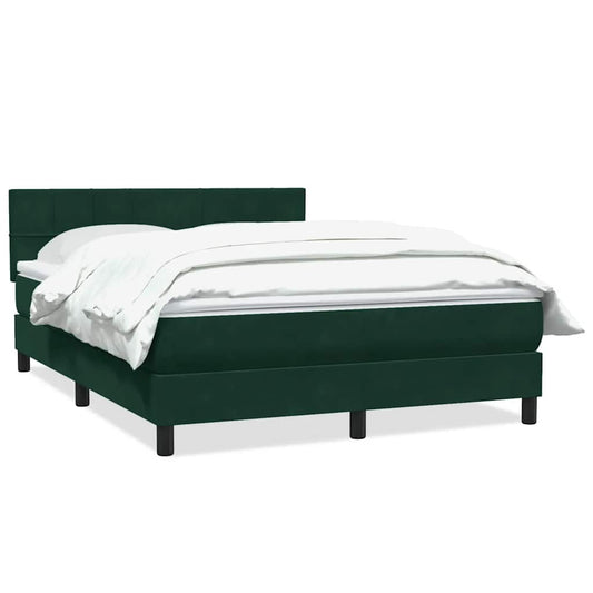 vidaXL Box Spring κρεβάτι με στρώμα σκούρο πράσινο 160x220cm Βελούδινο