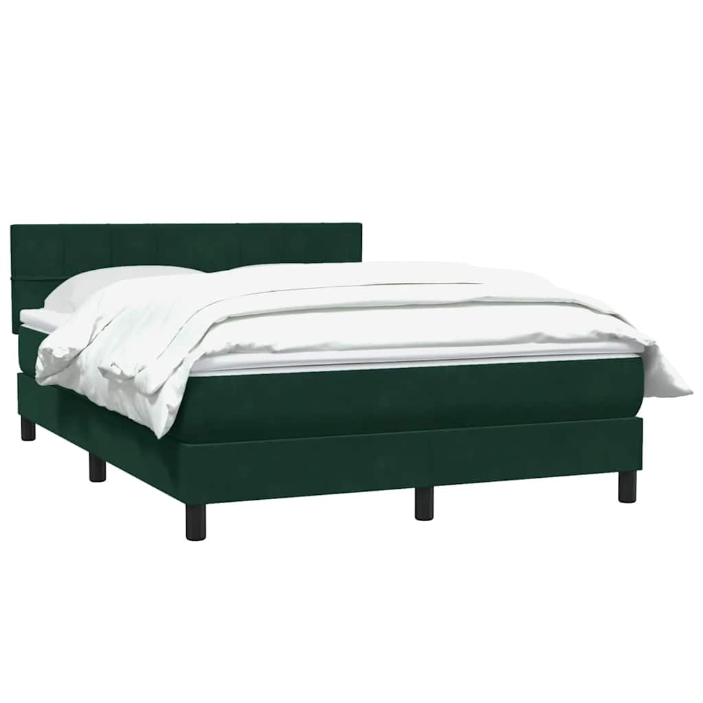 vidaXL Box Spring κρεβάτι με στρώμα σκούρο πράσινο 160x220cm Βελούδινο