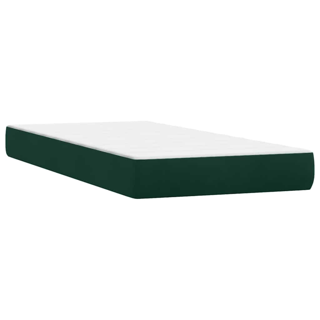vidaXL Box Spring κρεβάτι με στρώμα σκούρο πράσινο 180x220cm Βελούδινο