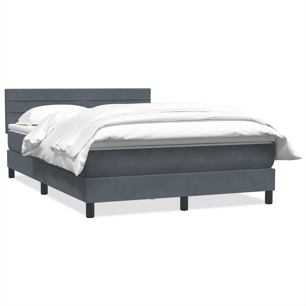 vidaXL Κρεβάτι Boxspring με Στρώμα Σκούρο Γκρι 160x210 εκ. Βελούδινο