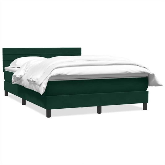 vidaXL Box Spring κρεβάτι με στρώμα σκούρο πράσινο 160x220cm Βελούδινο