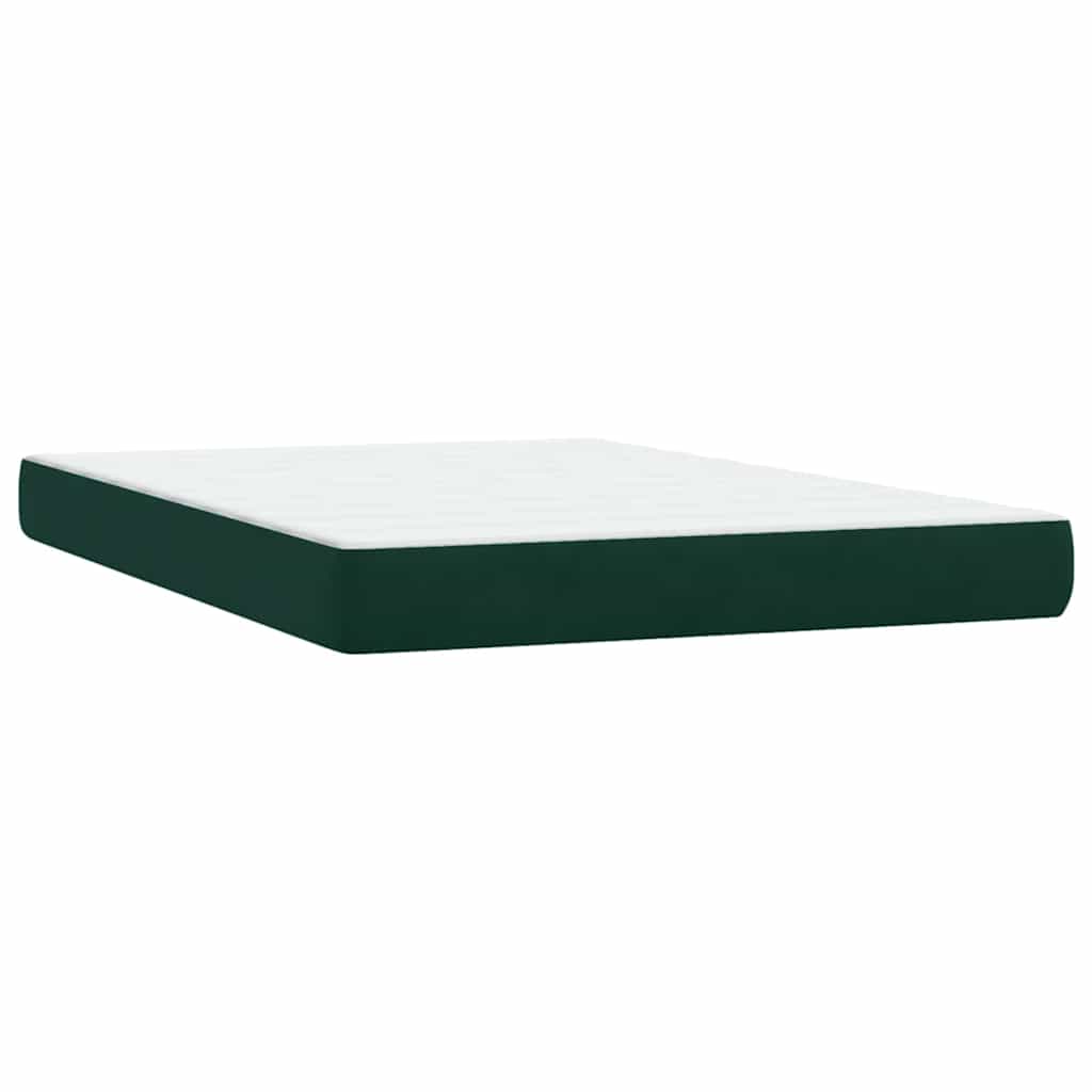 vidaXL Box Spring κρεβάτι με στρώμα σκούρο πράσινο 160x220cm Βελούδινο