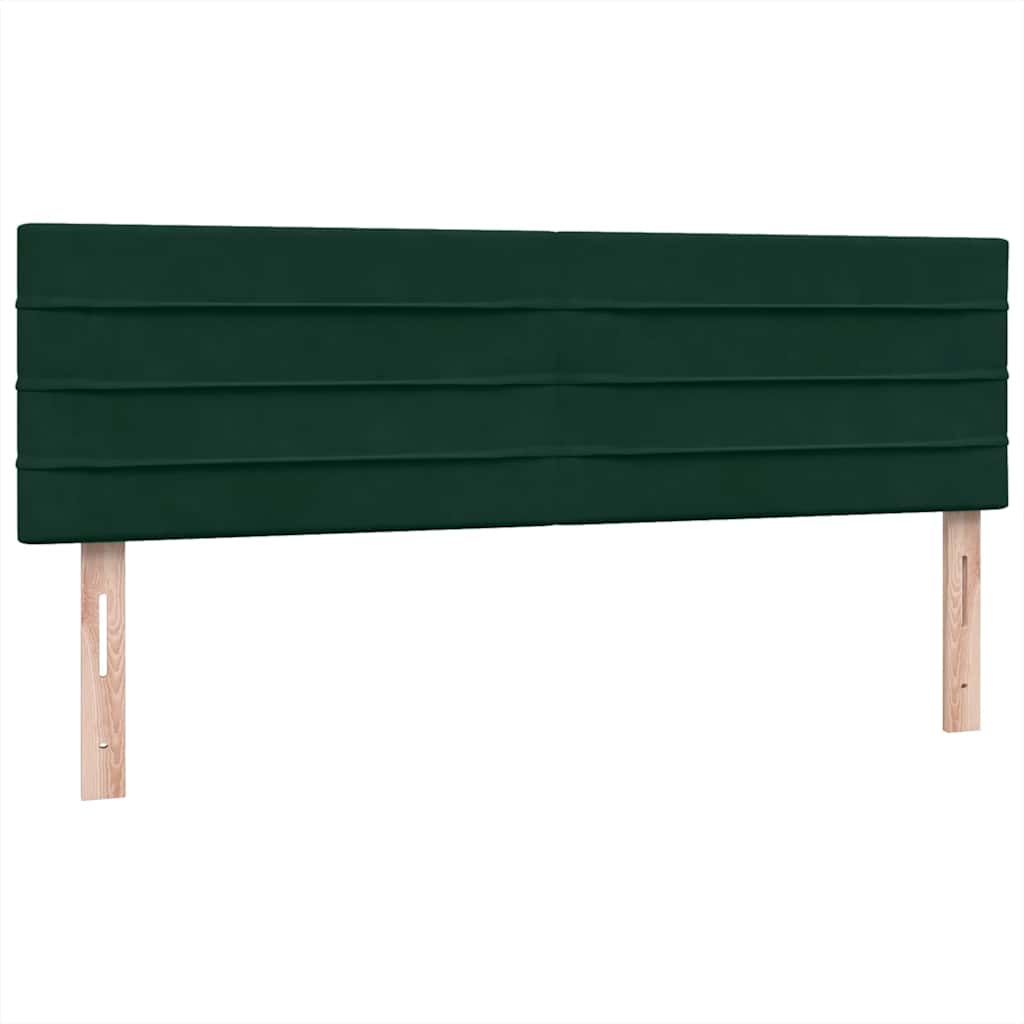 vidaXL Box Spring κρεβάτι με στρώμα σκούρο πράσινο 160x220cm Βελούδινο