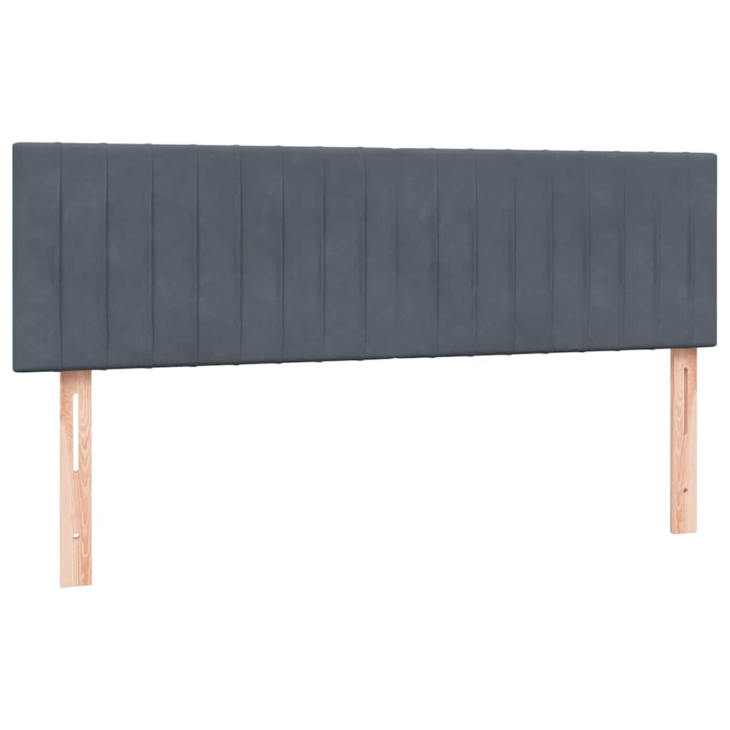 vidaXL Κρεβάτι Boxspring με Στρώμα Σκούρο Γκρι 160x210 εκ. Βελούδινο
