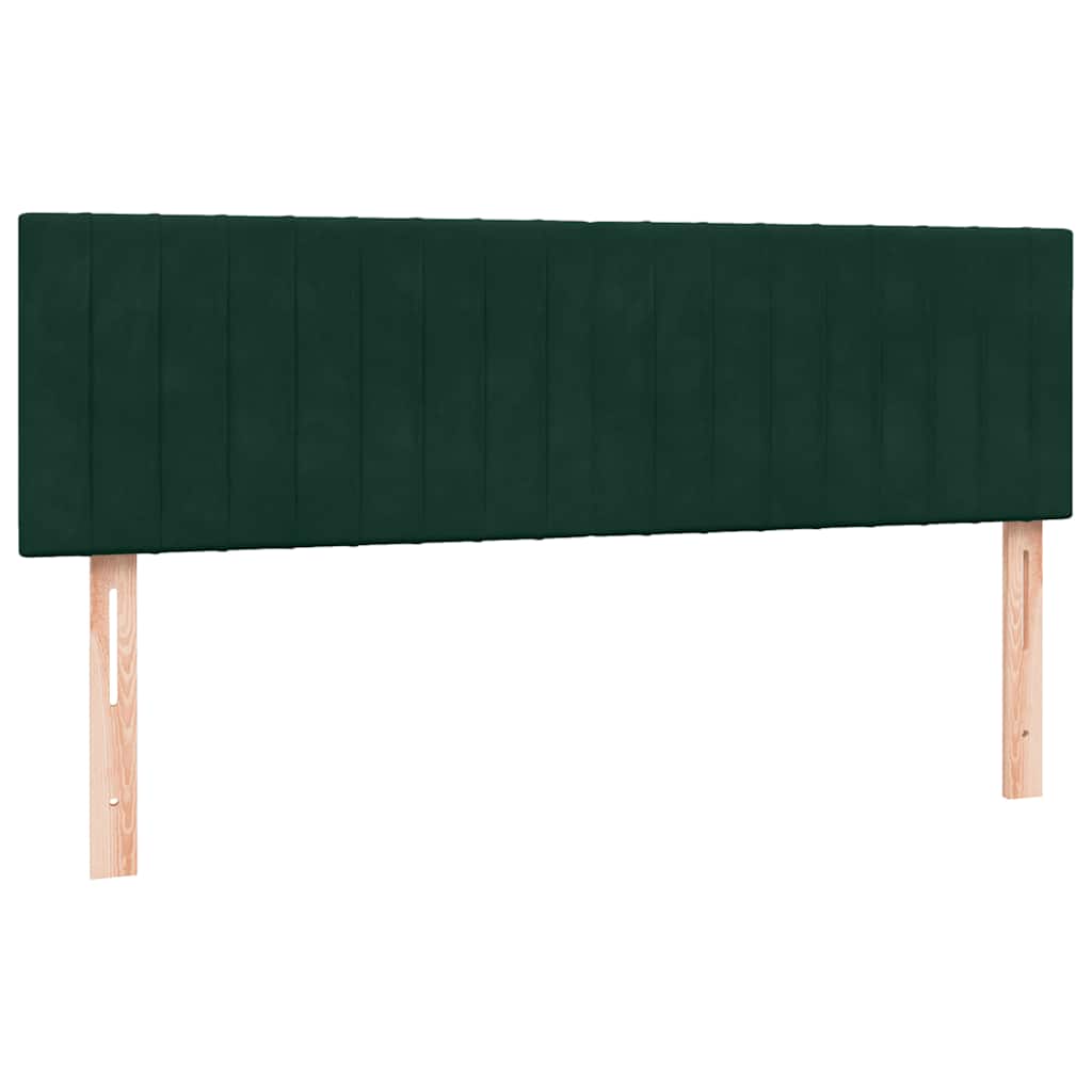vidaXL Box Spring κρεβάτι με στρώμα σκούρο πράσινο 160x220cm Βελούδινο