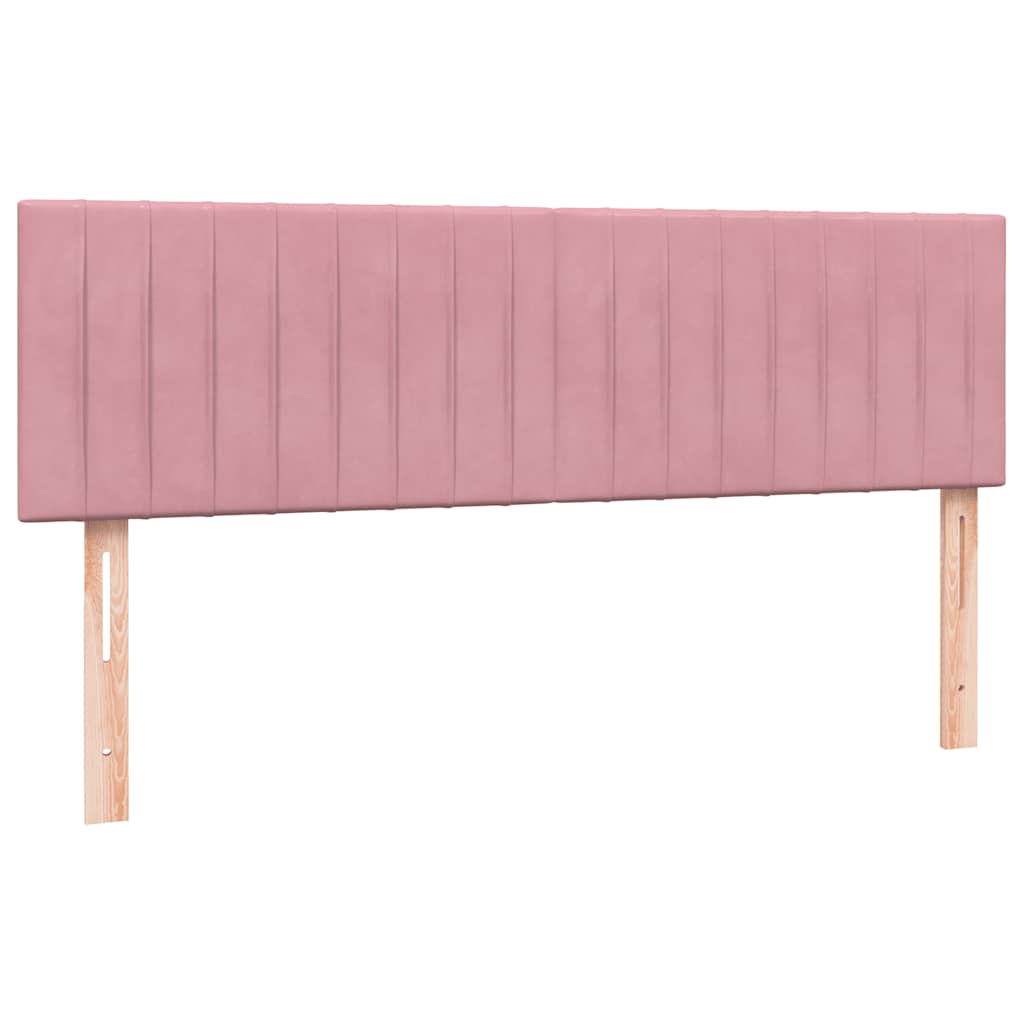 vidaXL Box Spring κρεβάτι με στρώμα ροζ 160x220 cm Βελούδινο