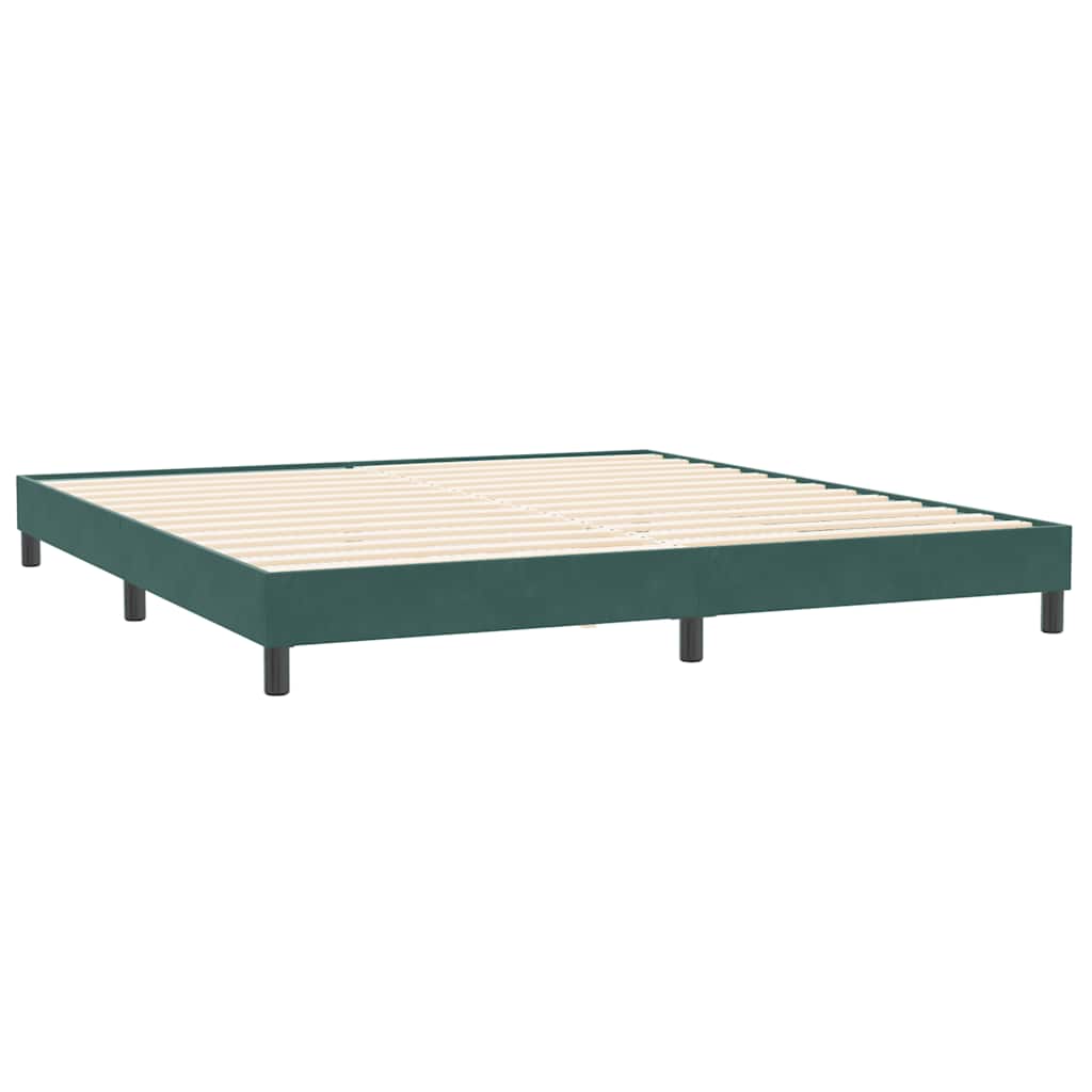 vidaXL Box Spring κρεβάτι με στρώμα σκούρο πράσινο 180x220cm Βελούδινο