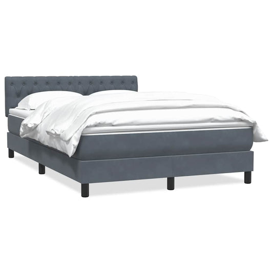 vidaXL Κρεβάτι Boxspring με Στρώμα Σκούρο Γκρι 160x210 εκ. Βελούδινο