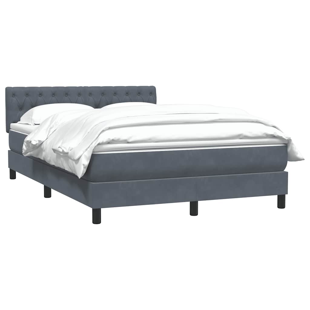 vidaXL Κρεβάτι Boxspring με Στρώμα Σκούρο Γκρι 160x210 εκ. Βελούδινο