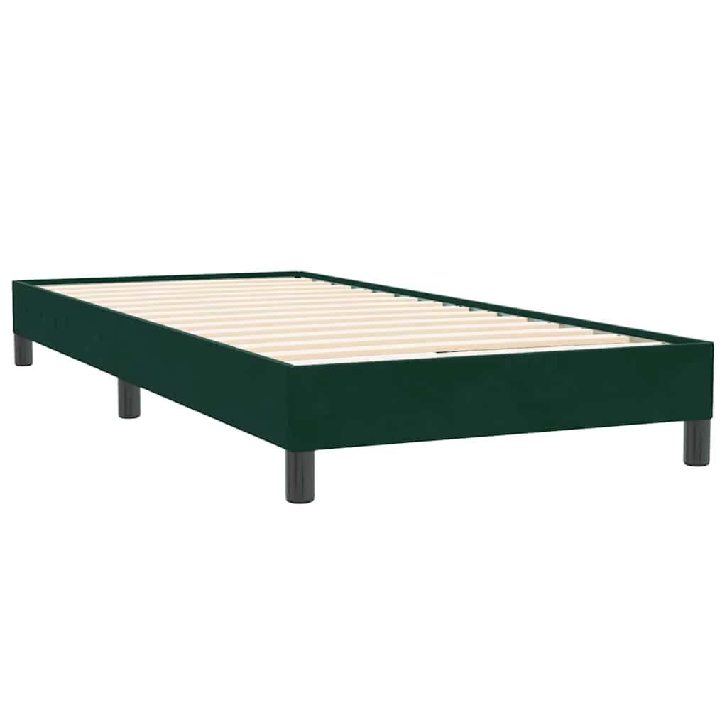 vidaXL Box Spring κρεβάτι με στρώμα σκούρο πράσινο 80x220εκ. Βελούδινο