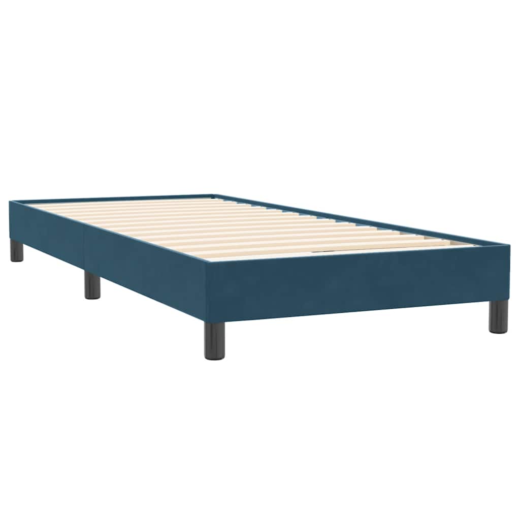 vidaXL Κρεβάτι Boxspring με Στρώμα Σκούρο Μπλε 80x220 εκ. Βελούδινο