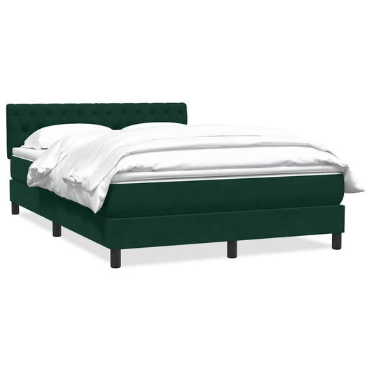 vidaXL Box Spring κρεβάτι με στρώμα σκούρο πράσινο 160x220cm Βελούδινο