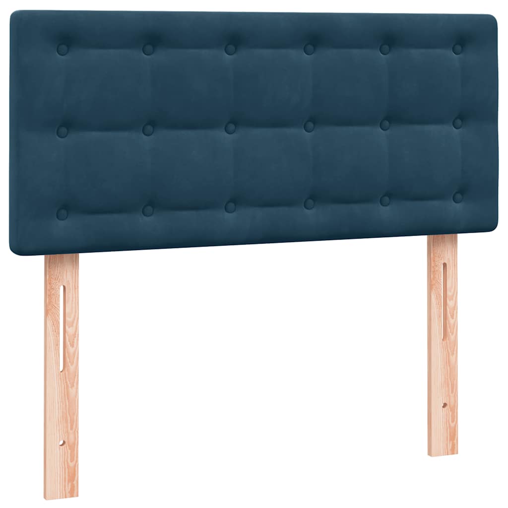 vidaXL Box Spring κρεβάτι με στρώμα σκούρο μπλε 80x210 εκ. Βελούδινο