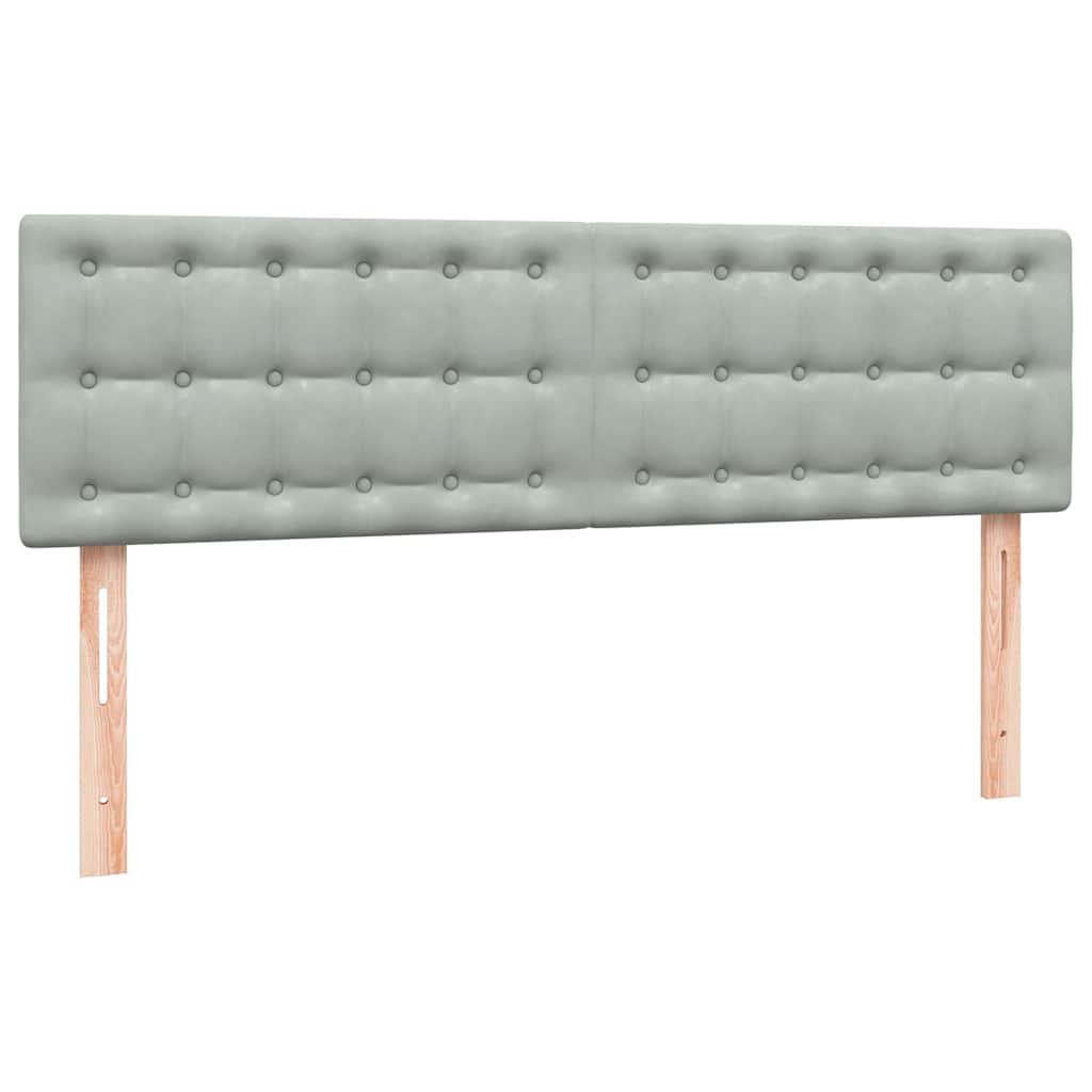 vidaXL Κρεβάτι Boxspring με Στρώμα Ανοιχτό Γκρι 160x210 εκ. Βελούδινο