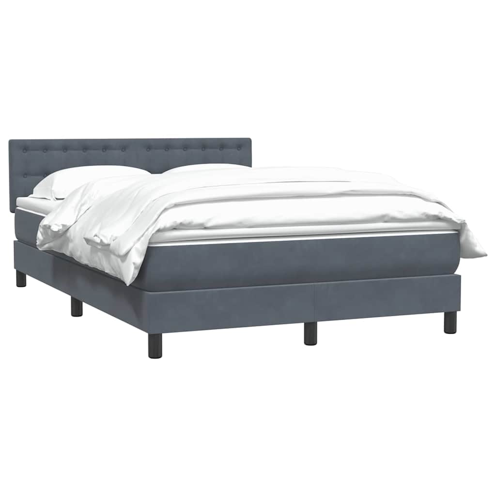 vidaXL Κρεβάτι Boxspring με Στρώμα Σκούρο Γκρι 160x210 εκ. Βελούδινο