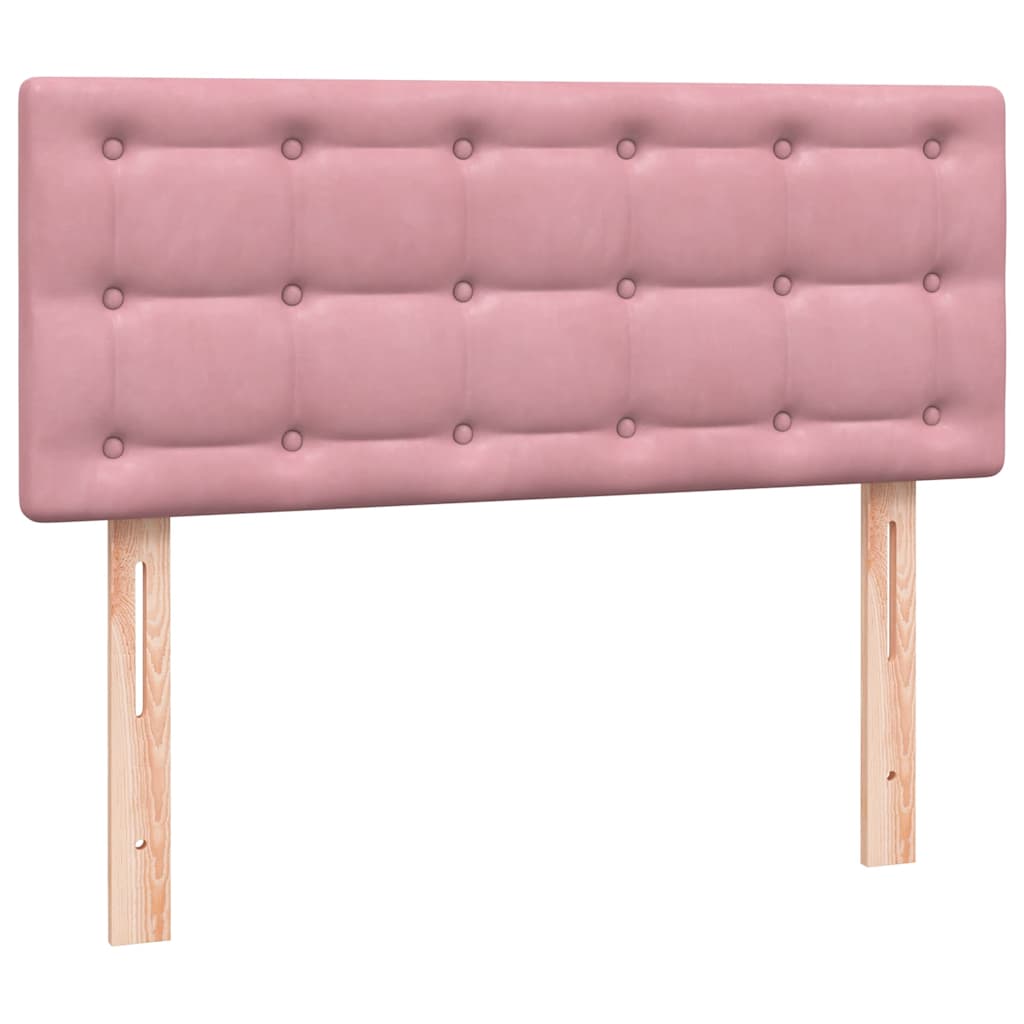 vidaXL Box Spring κρεβάτι με στρώμα ροζ 120x220 cm Βελούδινο