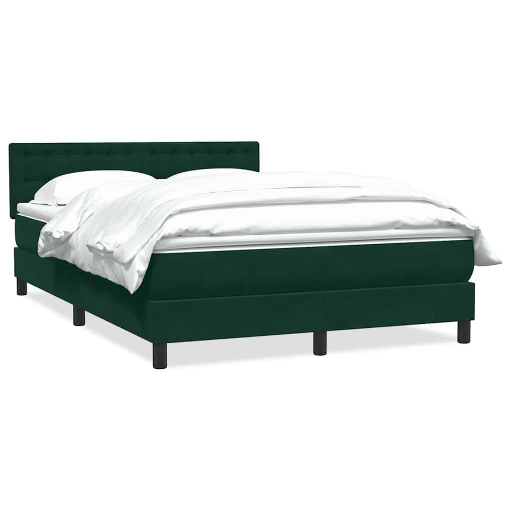 vidaXL Box Spring κρεβάτι με στρώμα σκούρο πράσινο 160x220cm Βελούδινο