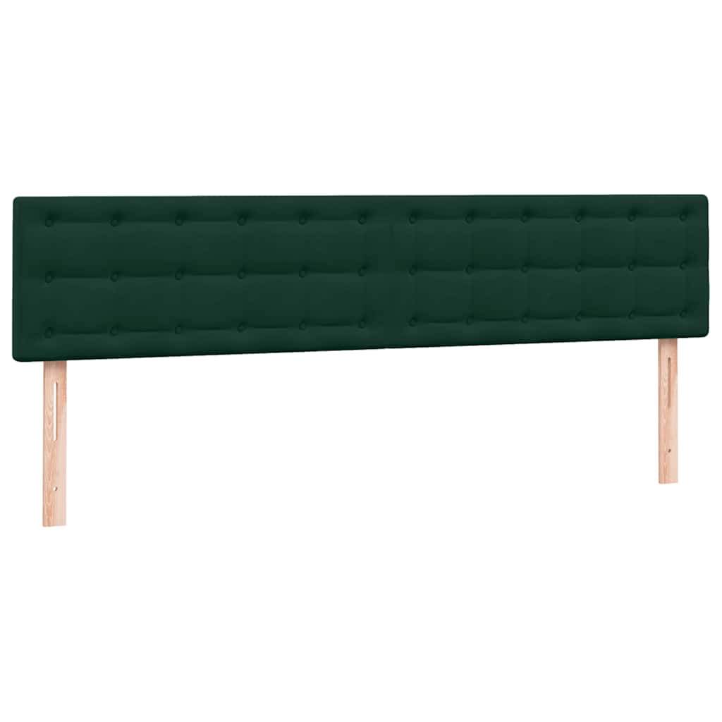 vidaXL Box Spring κρεβάτι με στρώμα σκούρο πράσινο 180x220cm Βελούδινο